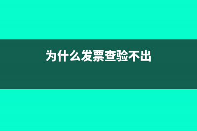 为什么发票查验显示查无此票?(为什么发票查验不出)