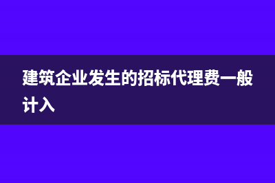 建筑企业发生的支出中是不是只有餐费可以计入“业务招待费”？(建筑企业发生的招标代理费一般计入)