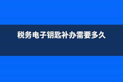 国税电子钥匙续费(税务电子钥匙补办需要多久)