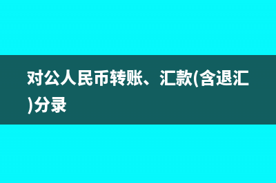 对公人民币转账汇款含退汇是什么意思？(对公人民币转账、汇款(含退汇)分录)
