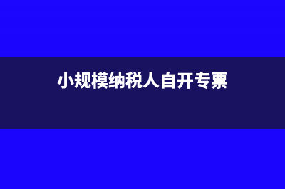 小规模纳税人自开专票注意事项！(小规模纳税人自开专票)