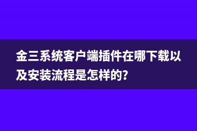 金三系统客户端插件在哪下载以及安装流程是怎样的？