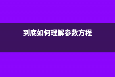 到底如何理解“五证合一“”(到底如何理解参数方程)