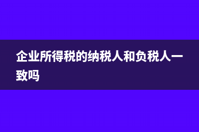 企业所得税的纳税调整原理和税率(企业所得税的纳税人和负税人一致吗)