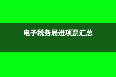 电子税务局进项税额怎么出来(电子税务局进项票汇总)