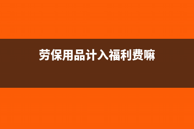 劳保用品计入福利费吗(劳保用品计入福利费嘛)