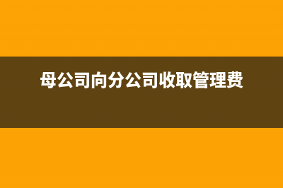 母公司向分公司销货会计分录(母公司向分公司收取管理费)
