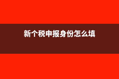 新个税申报身份待验证怎么办(新个税申报身份怎么填)