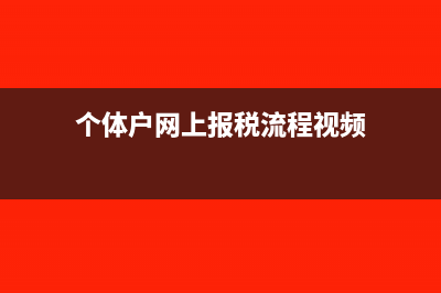 个体户网上报税步骤(个体户网上报税流程视频)