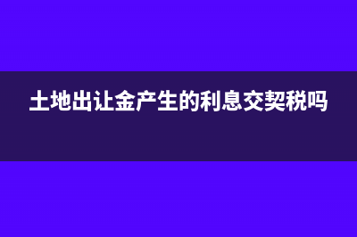 土地出让金产生的契税及印花税会计分录(土地出让金产生的利息交契税吗)