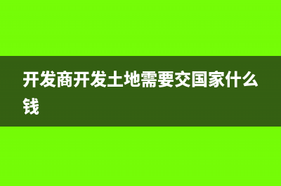 开发商支付土地租金怎么写记账凭证?(开发商开发土地需要交国家什么钱)