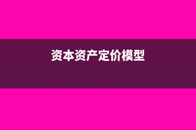 资本资产定价模型公式是什么(资本资产定价模型)
