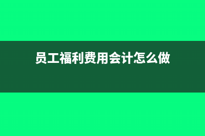 员工福利费用会计分录(员工福利费用会计怎么做)
