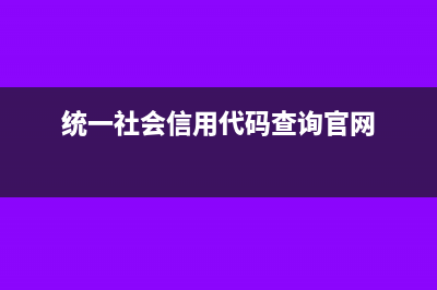 统一社会信用代码多少(统一社会信用代码查询官网)