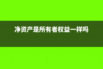 净资产是所有者权益吗(净资产是所有者权益一样吗)