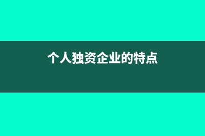 个人独资企业的优缺点(个人独资企业的特点)