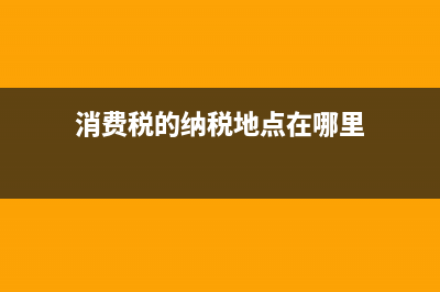 消费税在哪个环节征税(消费税的纳税地点在哪里)