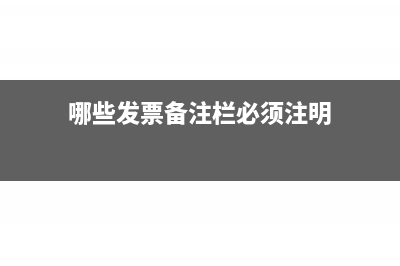 哪些发票备注栏需要备注(哪些发票备注栏必须注明)