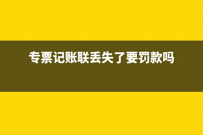 专票记账联丢失怎么入账(专票记账联丢失了要罚款吗)