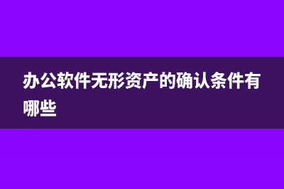 办公软件是无形资产还是固定资产(办公软件无形资产的确认条件有哪些)