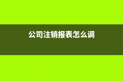 公司注销报表怎么处理(公司注销报表怎么调)