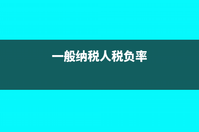 一般纳税人税负率多少合理(一般纳税人税负率)