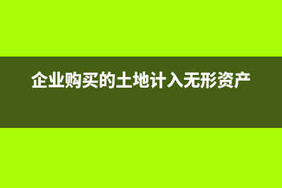 企业购买的土地怎么处理(企业购买的土地计入无形资产)