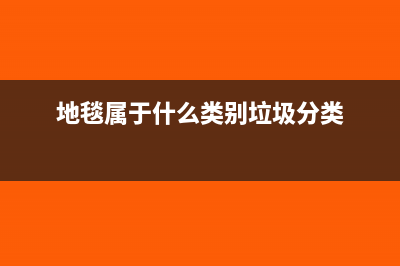 地毯属于什么类目(地毯属于什么类别垃圾分类)