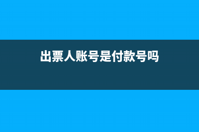 出票人账号是付款人账号吗(出票人账号是付款号吗)