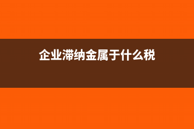 企业滞纳金属于什么费用(企业滞纳金属于什么税)