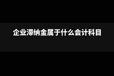 企业滞纳金属于什么费用(企业滞纳金属于什么会计科目)