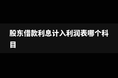 股东借款利息计入哪个科目(股东借款利息计入利润表哪个科目)