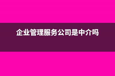 企业管理服务公司的经营范围(企业管理服务公司是中介吗)