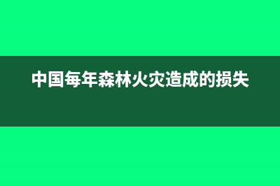 火灾造成的损失计入什么科目(中国每年森林火灾造成的损失)
