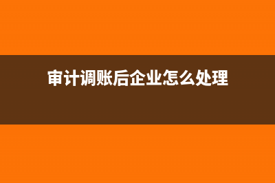 审计调账后企业会做调整分录吗(审计调账后企业怎么处理)
