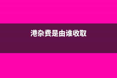 港杂费计入什么科目(港杂费是由谁收取)