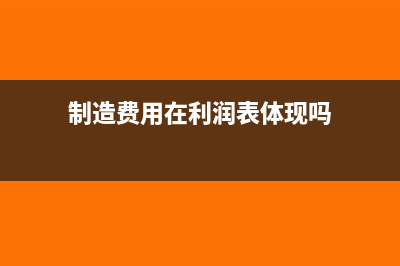 制造费用在利润表中如何体现(制造费用在利润表体现吗)
