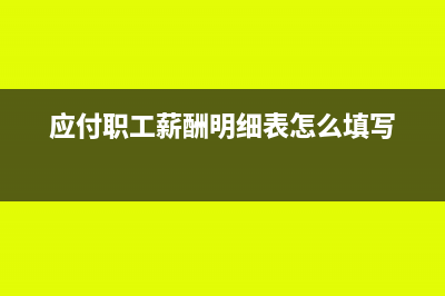 应付职工薪酬明细表是三栏还是多栏式(应付职工薪酬明细表怎么填写)
