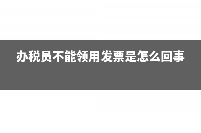 办税员为什么不能申报企业所得税(办税员不能领用发票是怎么回事)