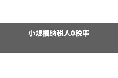 小规模纳税人0申报的步骤(小规模纳税人0税率)