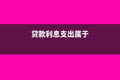 贷款利息支出属于什么现金流(贷款利息支出属于)