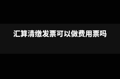 汇算清缴发票可以做费用票吗