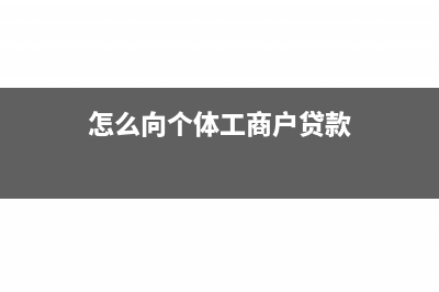 怎么向个体工商户的个人账户付款(怎么向个体工商户贷款)