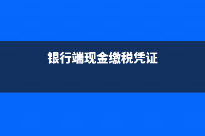 银行端现金缴税流程是在怎样的(银行端现金缴税凭证)