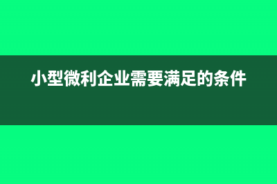 小型微利企业需要哪些资料备查(小型微利企业需要满足的条件)