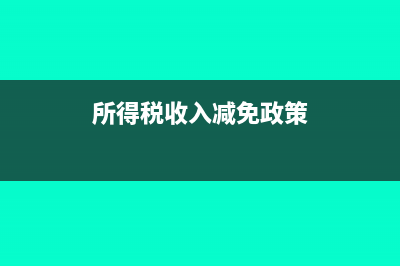 所得税收入减免怎么入账(所得税收入减免政策)