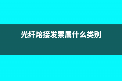光纤熔接发票属于哪个大类(光纤熔接发票属什么类别)