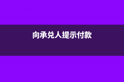 支付承兑找零未收到怎么做凭证(向承兑人提示付款)