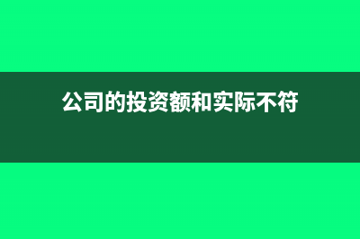 公司的投资额和出资比例怎么计算(公司的投资额和实际不符)