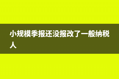 小规模季报 还用每月出报表吗(小规模季报还没报改了一般纳税人)